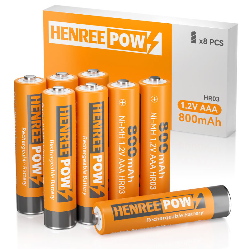 Henreepow AAA 800mAh 1.2V 대량 Ni-MH 충전식 배터리