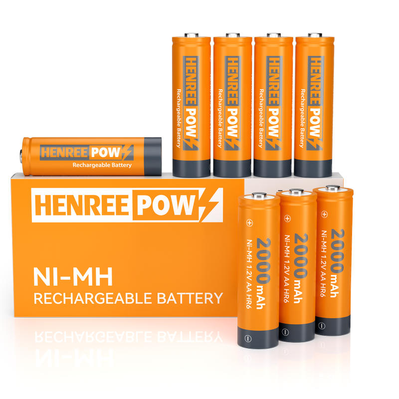 Henreepow AA 2000mah 1.2v 고용량 Ni-MH 충전식 배터리