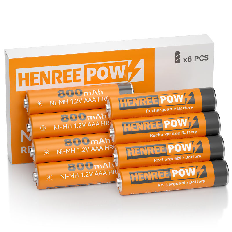 Henreepow AAA 800mAh 1.2V 대량 Ni-MH 충전식 배터리